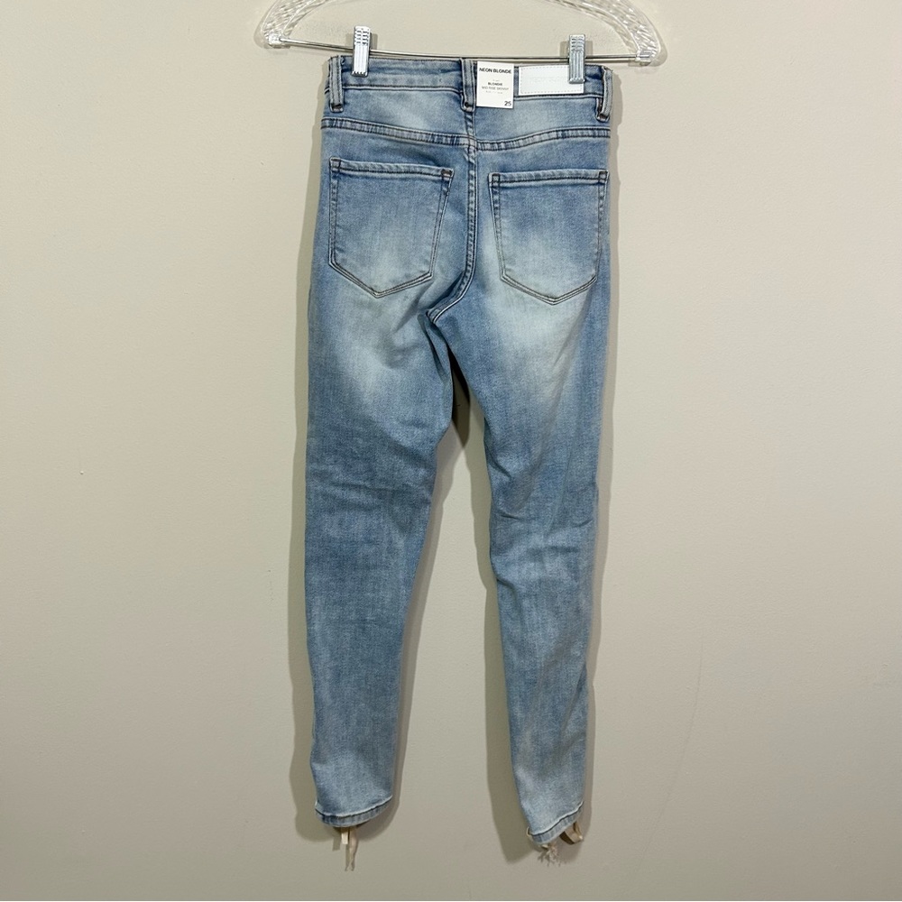 Neon Blonde Tu Jean Everblue Mid Rise Skinny Lace Front Denim NWT Size 25 - Picture 6 of 10